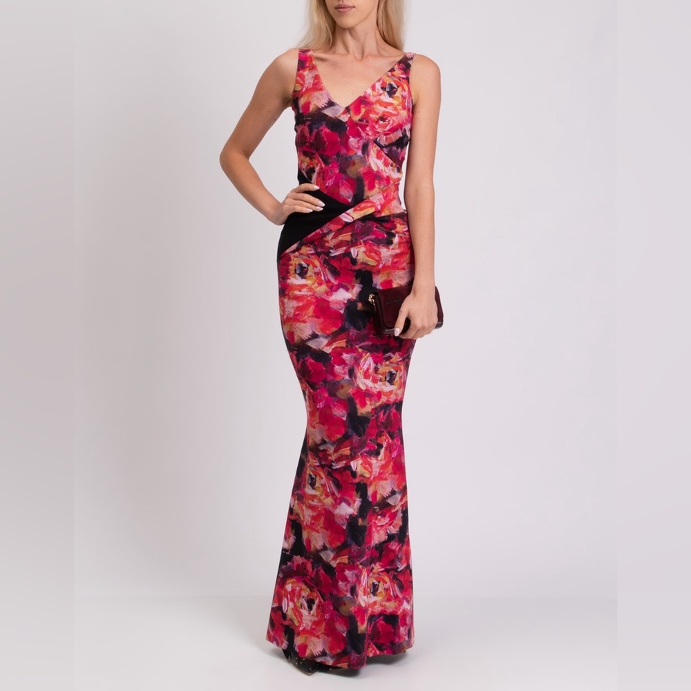 NWT CHIARA BONI LA PETITE ROBE Maxi Dress Gown IT40 US4, Palette of Roses, Pink